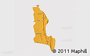 Political 3D Map of Gangaw, single color outside