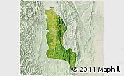 Satellite 3D Map of Gangaw, lighten