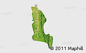 Satellite 3D Map of Gangaw, single color outside