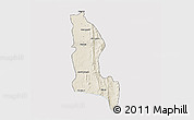Shaded Relief 3D Map of Gangaw, single color outside