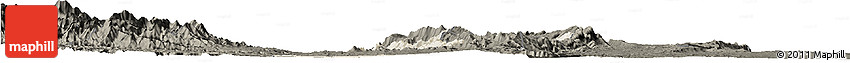 Shaded Relief Horizon Map of Gangaw, darken Shaded Relief Horizon Map of Gangaw, darken