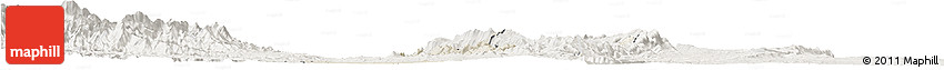 Shaded Relief Horizon Map of Gangaw, lighten