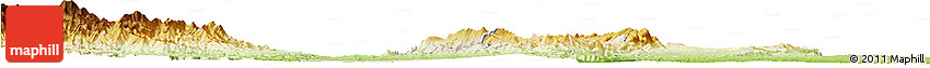 Shaded Relief Horizon Map of Gangaw, physical outside