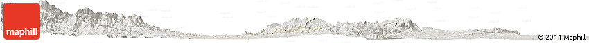 Shaded Relief Horizon Map of Gangaw, semi-desaturated