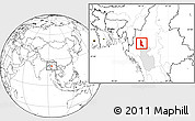 Blank Location Map of Gangaw, highlighted parent region