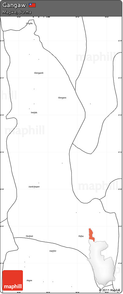 Blank Simple Map of Gangaw