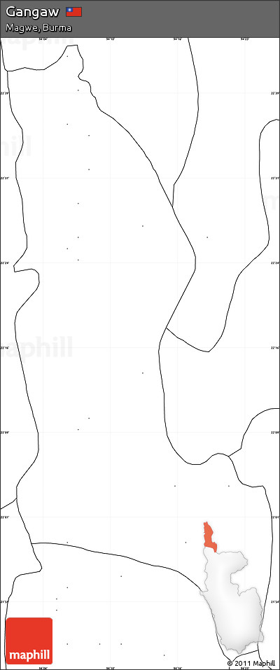 Blank Simple Map of Gangaw, no labels