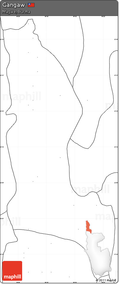 Blank Simple Map of Gangaw, no labels