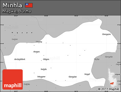 Gray Simple Map of Minhla