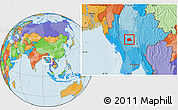 Political Location Map of Natmauk
