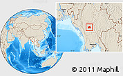 Shaded Relief Location Map of Natmauk