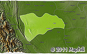 Physical 3D Map of Pwinbyu, darken
