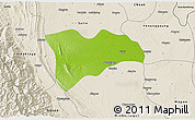 Physical 3D Map of Pwinbyu, shaded relief outside