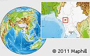 Physical Location Map of Pwinbyu, highlighted country