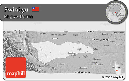 Gray Panoramic Map of Pwinbyu