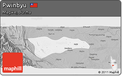 Gray Panoramic Map of Pwinbyu