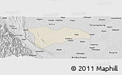 Shaded Relief Panoramic Map of Pwinbyu, desaturated