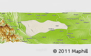 Shaded Relief Panoramic Map of Pwinbyu, physical outside