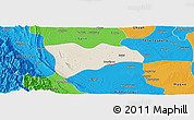 Shaded Relief Panoramic Map of Pwinbyu, political outside