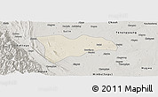 Shaded Relief Panoramic Map of Pwinbyu, semi-desaturated