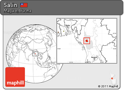 Blank Location Map of Salin, highlighted parent region
