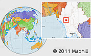 Political Location Map of Salin, highlighted country