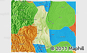Physical 3D Map of Saw, political outside