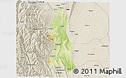 Physical 3D Map of Saw, shaded relief outside