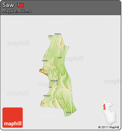 Physical 3D Map of Saw, single color outside
