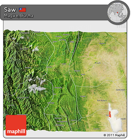 Satellite 3D Map of Saw
