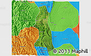 Satellite 3D Map of Saw, political outside