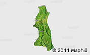 Satellite 3D Map of Saw, single color outside