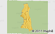 Savanna Style 3D Map of Saw, single color outside