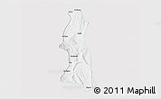 Silver Style 3D Map of Saw, single color outside