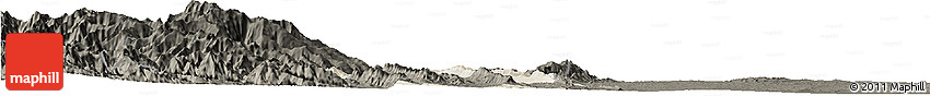 Shaded Relief Horizon Map of Saw, darken