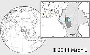 Blank Location Map of Saw, highlighted country, highlighted parent region