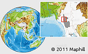 Physical Location Map of Saw, highlighted country, highlighted parent region
