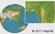 Satellite Location Map of Saw