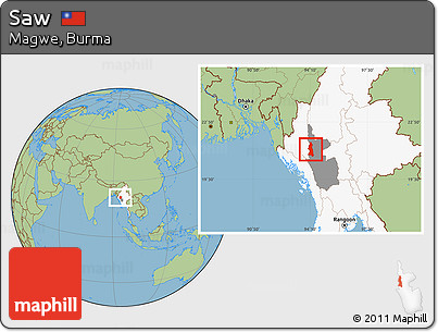 Savanna Style Location Map of Saw, highlighted country, highlighted parent region
