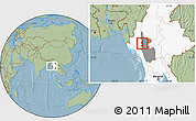 Savanna Style Location Map of Saw, highlighted country, highlighted parent region, hill shading