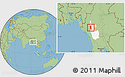Savanna Style Location Map of Saw, highlighted parent region
