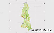 Physical Map of Saw, cropped outside