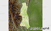 Physical Map of Saw, darken