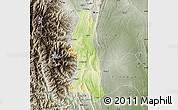 Physical Map of Saw, semi-desaturated