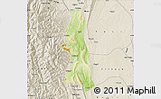 Physical Map of Saw, shaded relief outside