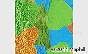 Satellite Map of Saw, political outside