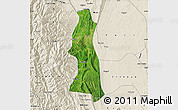 Satellite Map of Saw, shaded relief outside