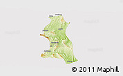 Physical Panoramic Map of Saw, cropped outside