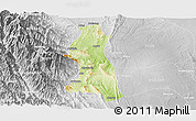 Physical Panoramic Map of Saw, lighten, desaturated