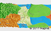 Physical Panoramic Map of Saw, political outside